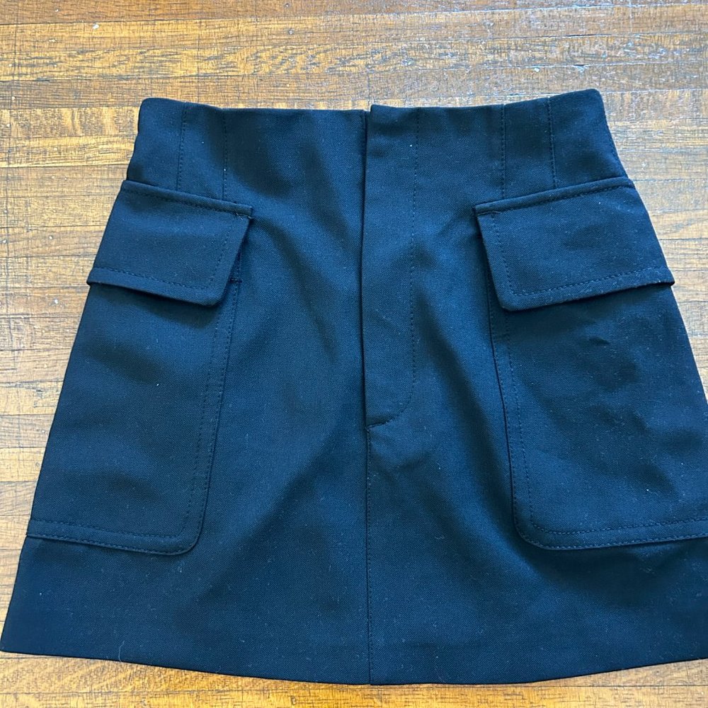 NWT Zara cargo mini Skirt in black XS 2485/703 - Picture 3 of 6